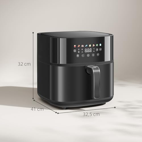 Air fryer avec cuisson rapide, menus prédéfinis et grande capacité de 8L