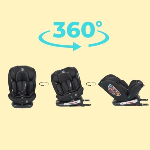 Siège auto isofix évolutif et pivotant pour enfants de 0 à 12 ans avec sécurité i-Size