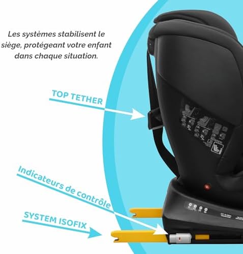 Siège auto isofix avec rotation 360° et sécurité i-Size pour enfants de 0 à 12 ans