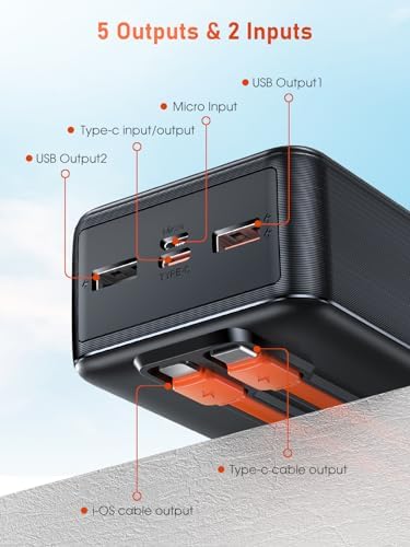 Batterie externe 50000mah avec charge ultra rapide et câbles intégrés