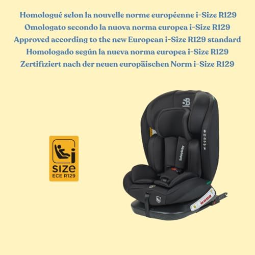 Siège auto isofix évolutif et pivotant pour enfants de 0 à 12 ans avec sécurité i-Size