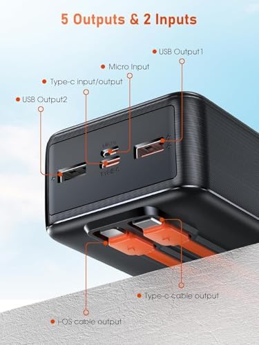 Batterie externe 50000mAh avec charge ultra rapide et câbles intégrés