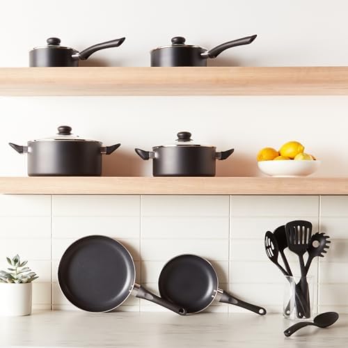 Batterie de cuisine antiadhésive 15 pièces avec ustensiles ergonomiques et compatibilité multiple