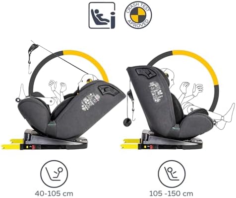 Siège auto isofix pivotant et ajustable pour enfants de 0 à 12 ans