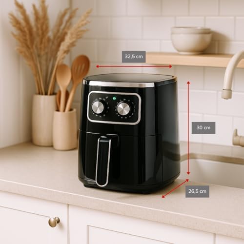 Friteuse à air 4,5 L avec minuterie et contrôle de température pour 1-4 personnes