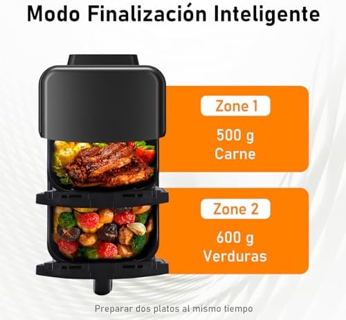 Air fryer 10L avec double compartiment et puissance exceptionnelle pour une cuisson rapide et saine