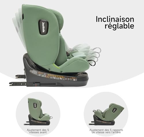 Siège auto isofix pivotant 360° pour enfants de 0 à 12 ans, sécurité et confort