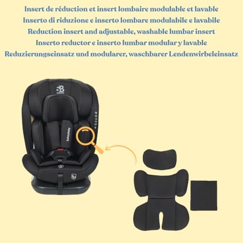 Siège auto isofix évolutif et pivotant pour enfants de 0 à 12 ans avec sécurité i-Size