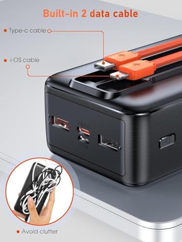 Batterie externe 50000mAh avec charge ultra rapide et câbles intégrés