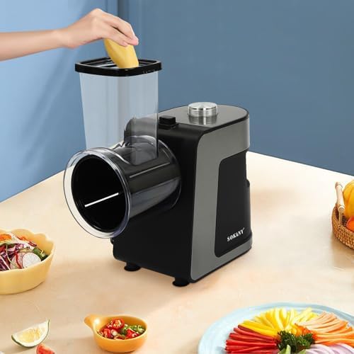 Râpe légumes électrique haute efficacité avec lames interchangeables et dissipation thermique