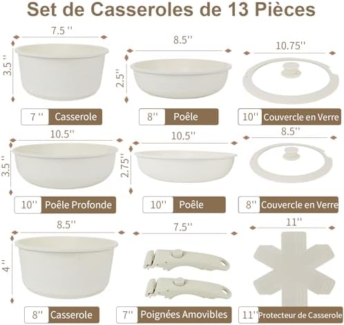 Batterie de cuisine multifonctionnelle avec aluminium moulé sous pression et compatibilité tous feux