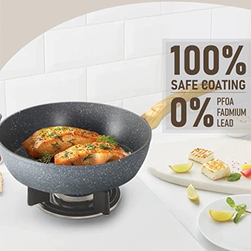 Batterie de cuisine antiadhésive en granit avec compatibilité à induction