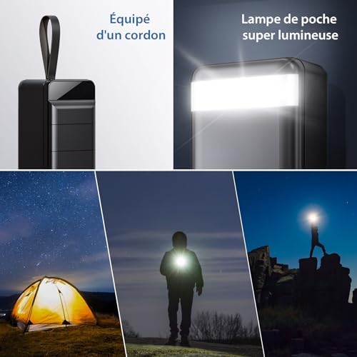 Batterie externe 50000mah avec charge rapide et sécurité avancée pour tous vos appareils