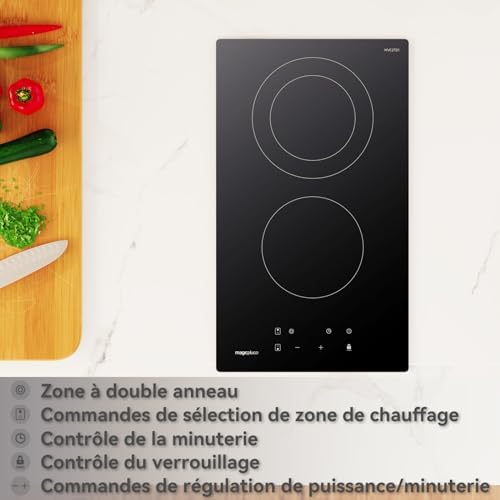 Plaque induction 2 feux encastrable avec fonctions avancées et design moderne