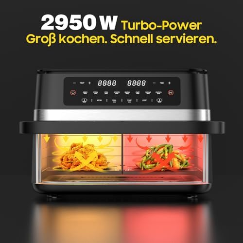 Friteuse à air XXL 11L avec double zone et cuisson rapide et saine