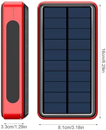 Batterie externe 50000mAh avec chargeur solaire et lumière LED pour utilisation extérieure