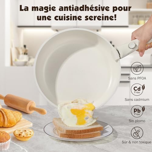 Batterie de cuisine polyvalente avec revêtement granit antiadhésif et design empilable