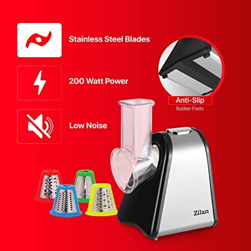 Râpe légumes électrique multifonctionnelle avec accessoires pour desserts et nettoyage facile