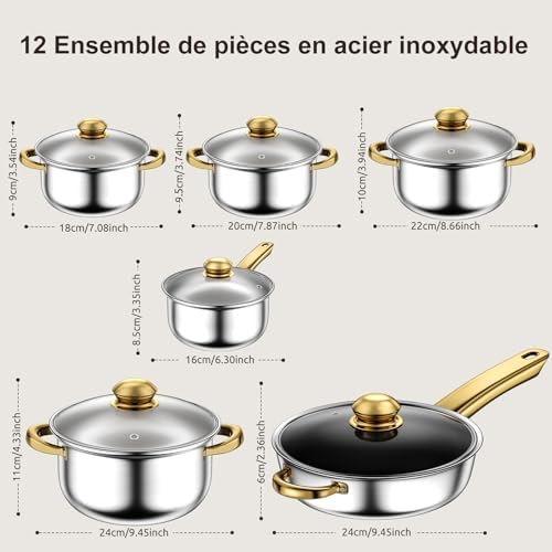 Batterie de cuisine en acier inoxydable avec nettoyage facile et durabilité exceptionnelle