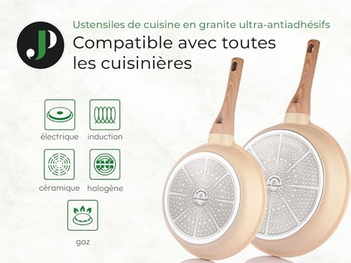 Batterie de cuisine polyvalente à induction avec protection en silicone et revêtement antiadhésif