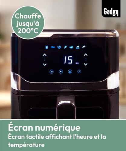 Friteuse à air sans huile avec grande capacité et nettoyage facile