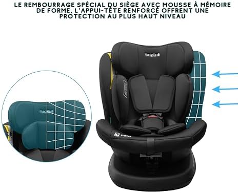 Siège auto isofix avec rotation 360° et sécurité i-Size pour enfants de 0 à 12 ans