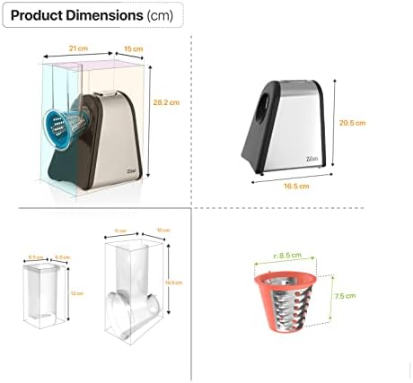 Râpe légumes électrique multifonctionnelle avec accessoires pour desserts et nettoyage facile