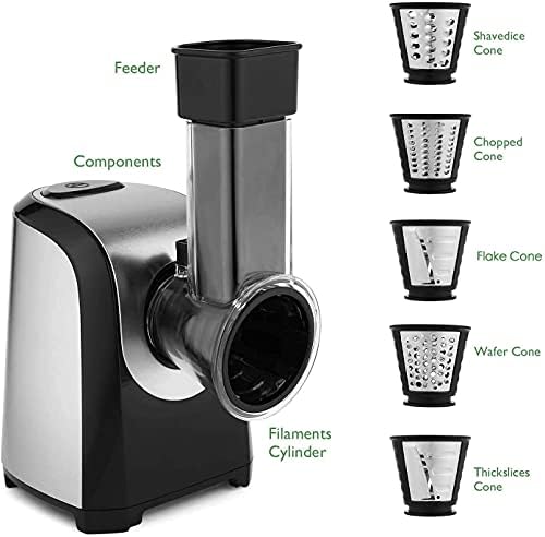Râpe légumes électrique puissante et pratique avec accessoires interchangeables
