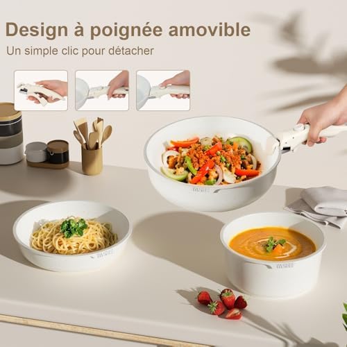Batterie de cuisine multifonctionnelle avec aluminium moulé sous pression et compatibilité tous feux