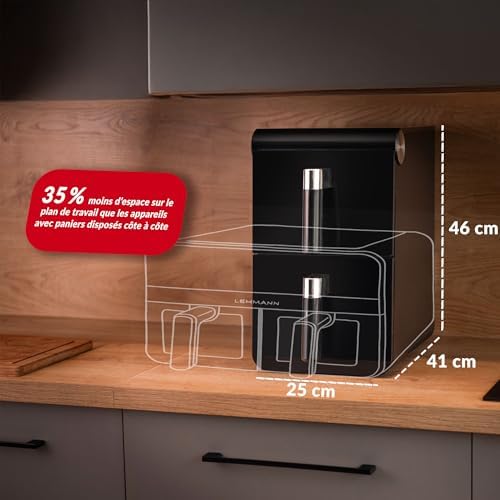 Friteuse à air chaud double chambre 11L avec contrôle indépendant et design moderne