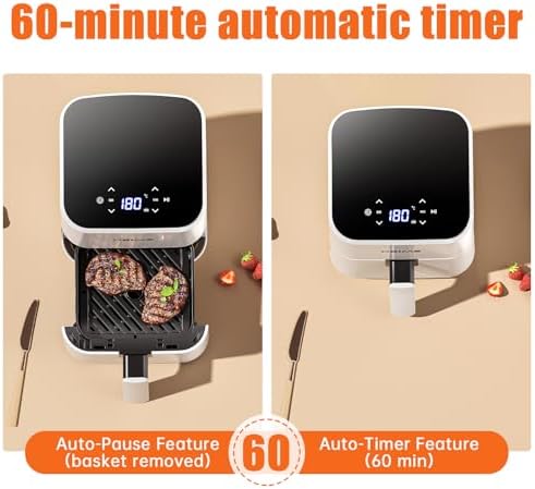 Friteuse à air compacte et efficace de 2,5L avec écran tactile et nettoyage facile