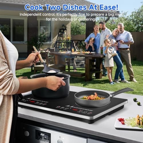 Plaque induction 2 feux haute efficacité avec système de cuisson double zone et sécurité intégrée
