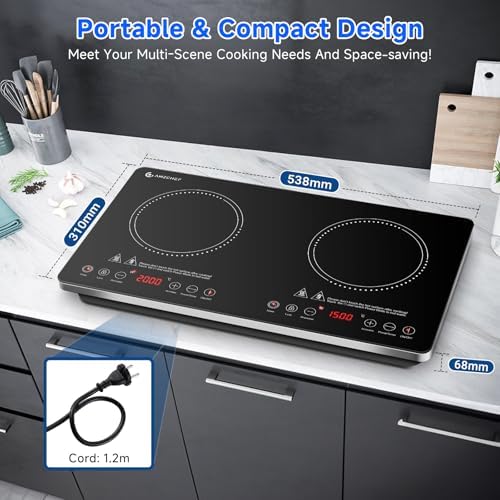 Plaque induction 2 feux haute efficacité avec système de cuisson double zone et sécurité intégrée