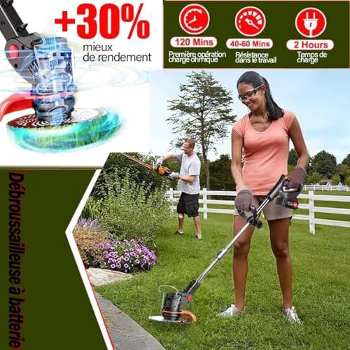 Débroussailleuse électrique sans fil avec puissance et légèreté pour un jardinage facile