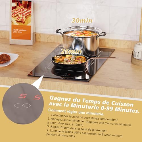 Plaque induction 2 feux compacte et flexible pour petites cuisines