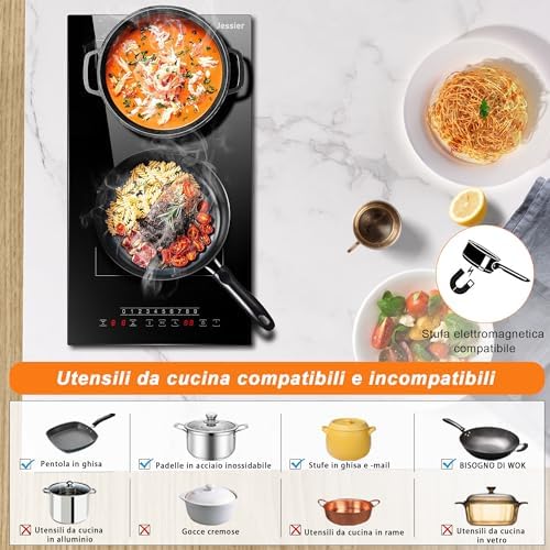 Plaque induction 2 feux compacte et flexible pour une cuisson rapide et efficace