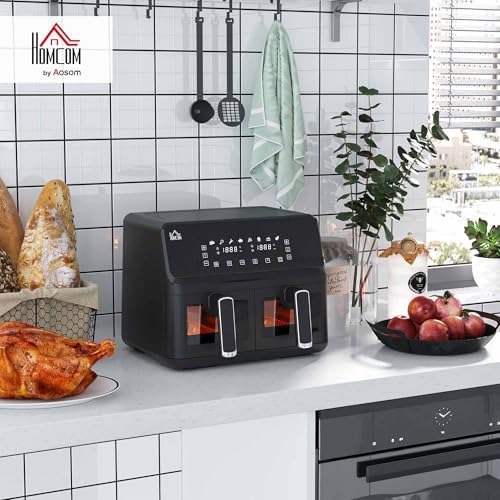 Friteuse à air sans huile avec double cuve de 8L et contrôle indépendant
