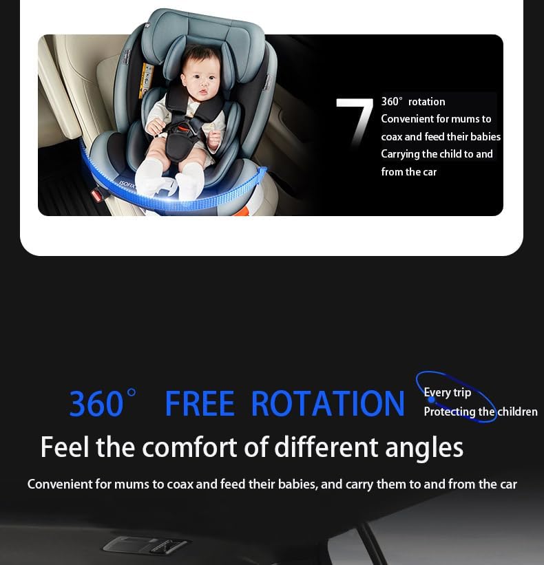 Siège auto isofix avec rotation à 360°, sécurité avancée et matériaux respirants