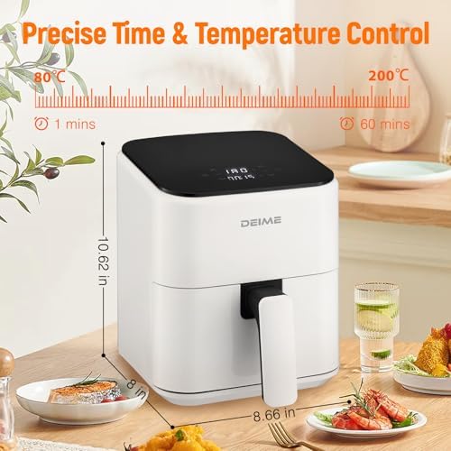 Friteuse à air compacte et efficace de 2,5L avec écran tactile et nettoyage facile