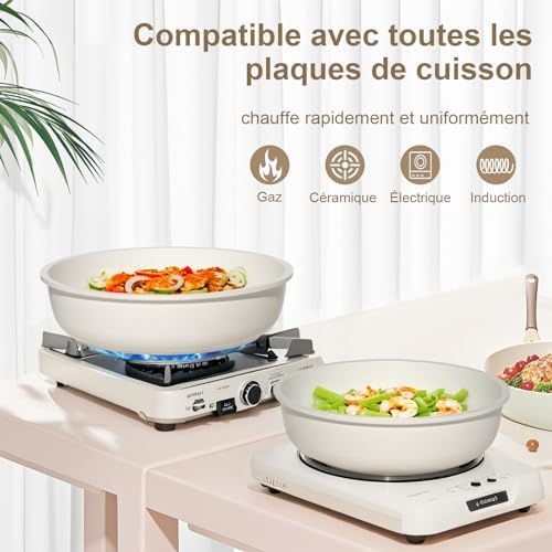 Batterie de cuisine multifonctionnelle avec aluminium moulé sous pression et compatibilité tous feux