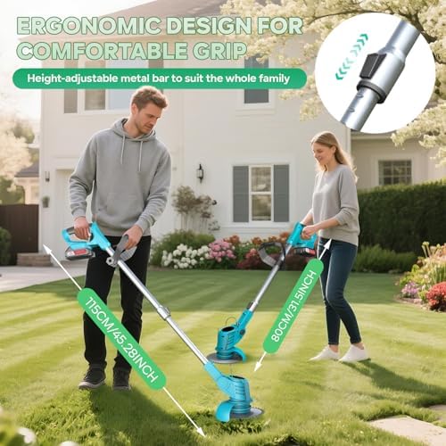 Débroussailleuse électrique sans fil 800W avec sécurité avancée et flexibilité ergonomique