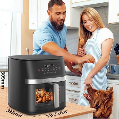 Friteuse à air sans huile avec technologie de cuisson rapide et fenêtre de visualisation