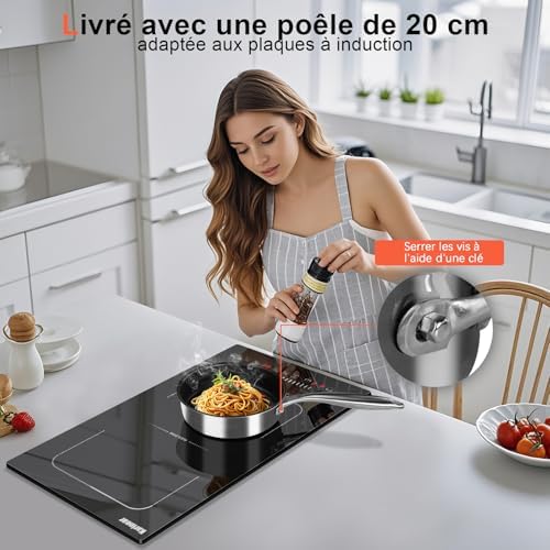 Plaque induction 2 feux avec puissance exceptionnelle et design élégant