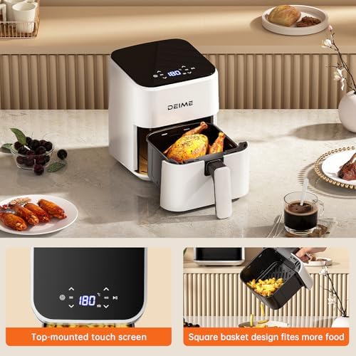 Friteuse à air compacte et efficace de 2,5L avec écran tactile et nettoyage facile