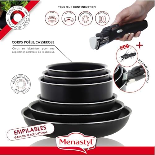 Batterie de cuisine polyvalente avec poêles et casseroles antiadhésives pour une cuisson saine