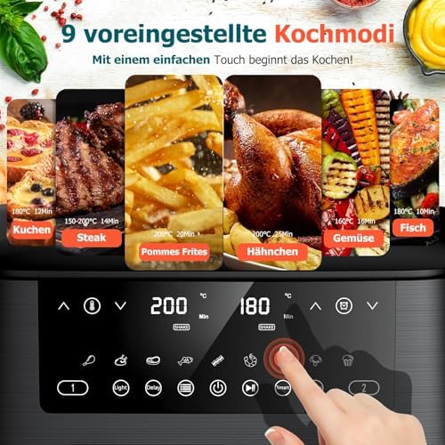 Friteuse à air de grande capacité avec technologie de cuisson rapide et économe en énergie