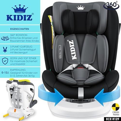 Siège auto isofix pivotant 360° avec sécurité optimale et confort pour enfants