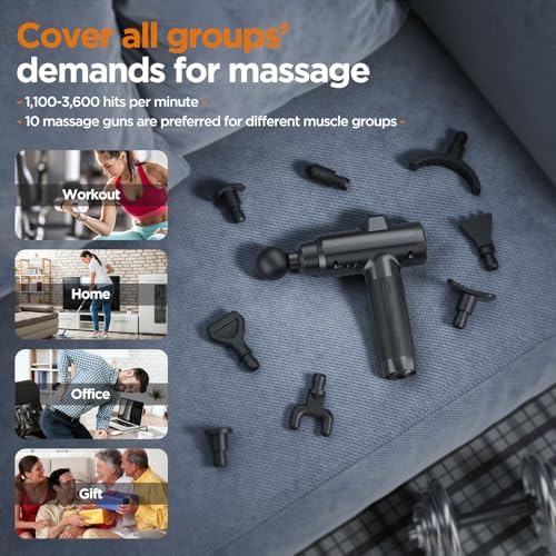 Pistolet de massage portable pour soulagement musculaire profond et silencieux