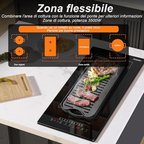 Plaque induction 2 feux compacte et flexible pour une cuisson rapide et efficace