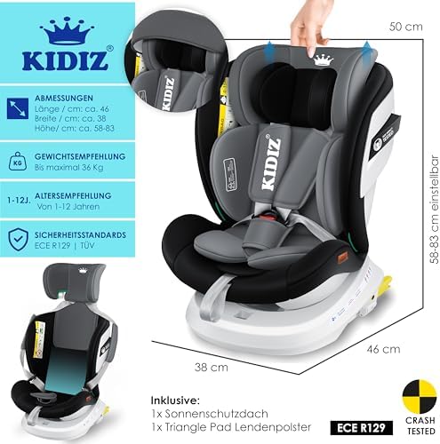 Siège auto isofix pivotant 360° avec sécurité optimale et confort pour enfants